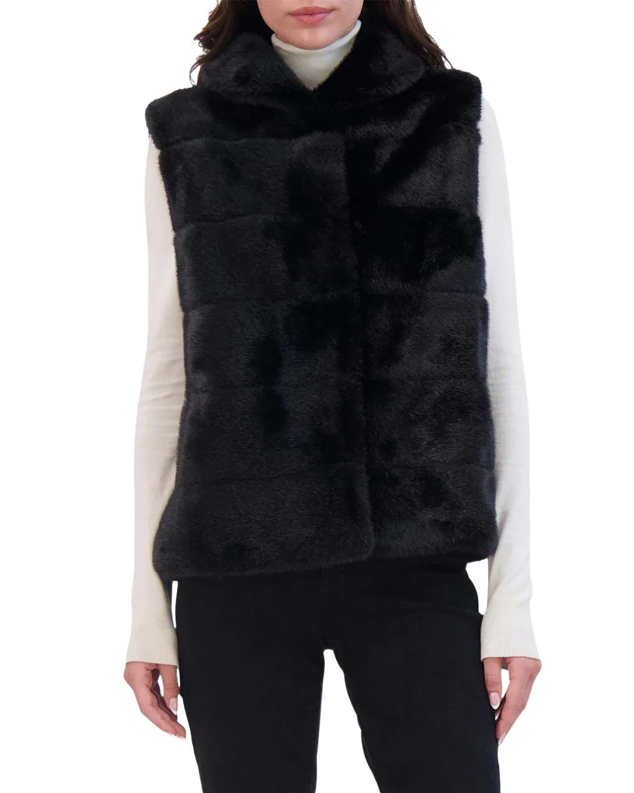 THEIA Horizontal Mink-Like Faux Fur Vest
