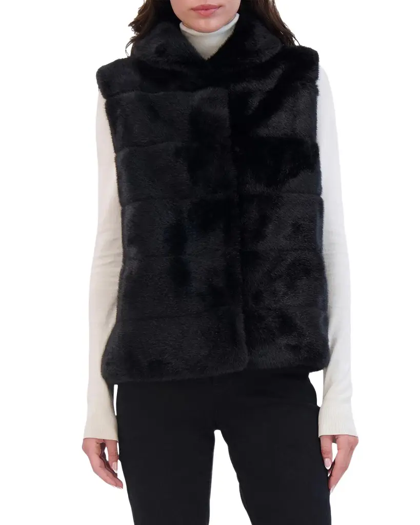 THEIA Horizontal Mink-Like Faux Fur Vest