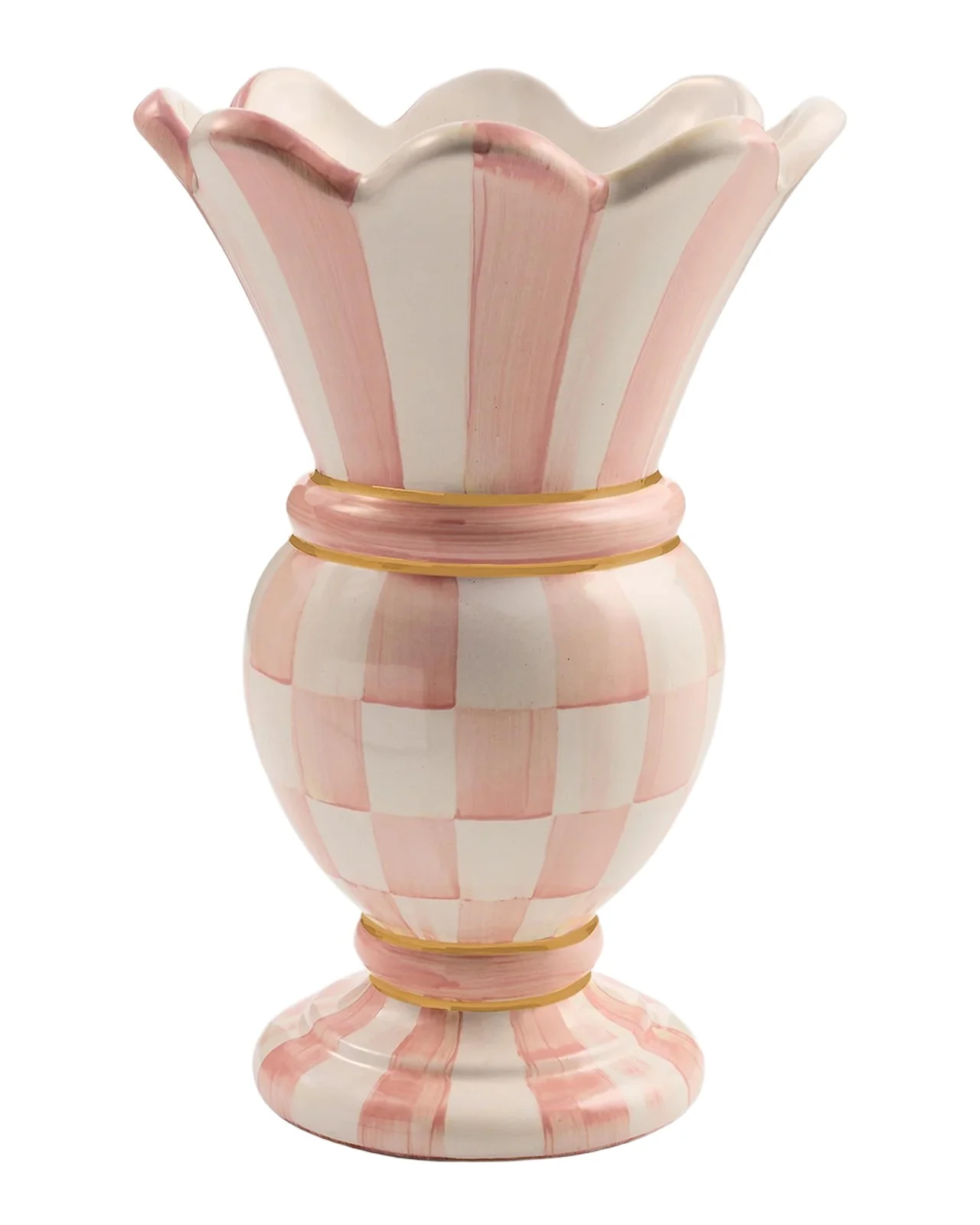 MacKenzie-Childs Rosy Check Small Great Vase