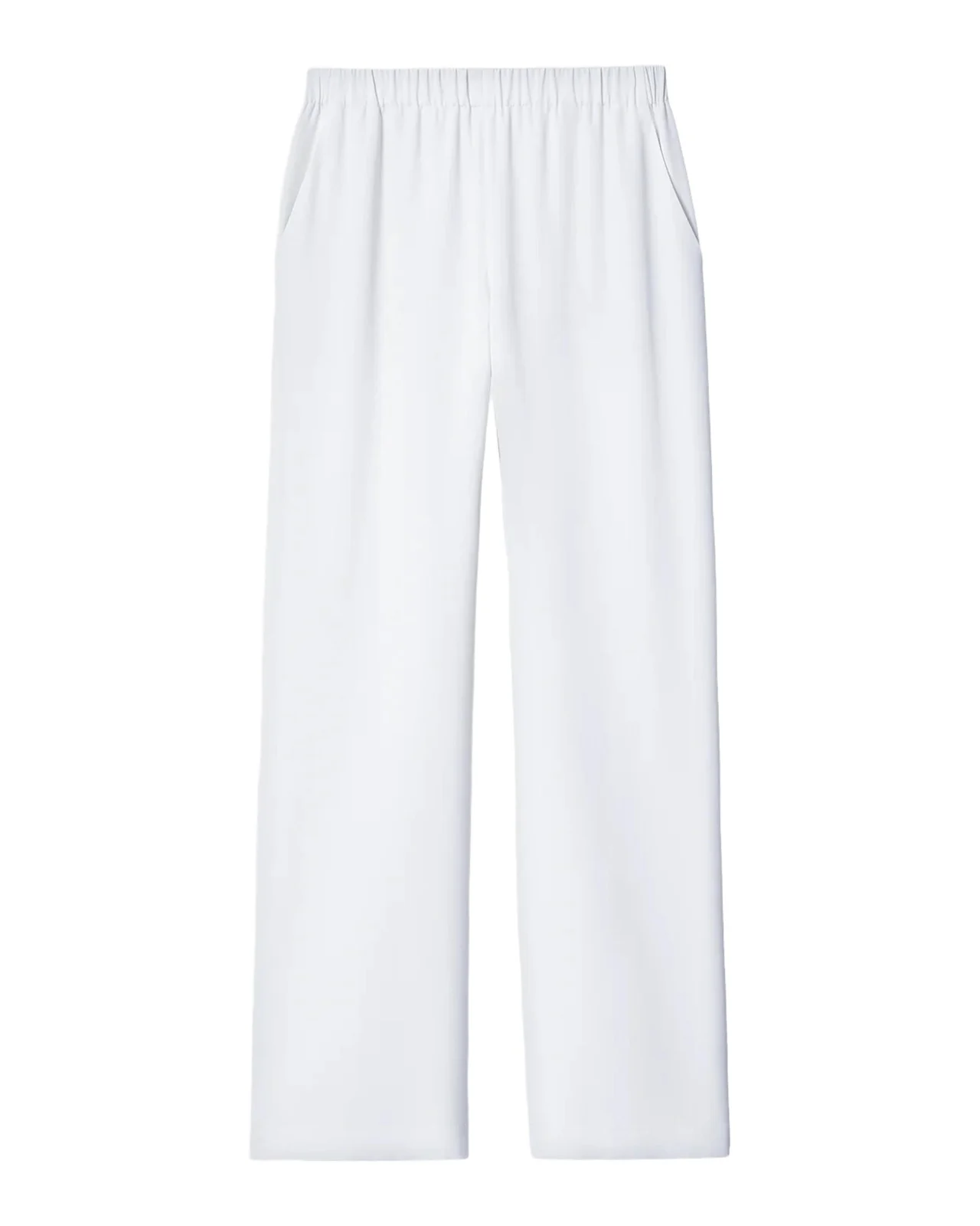 Lafayette 148 New York Plus Size Organic Silk Crepe Straight-Leg Pull-On Pants