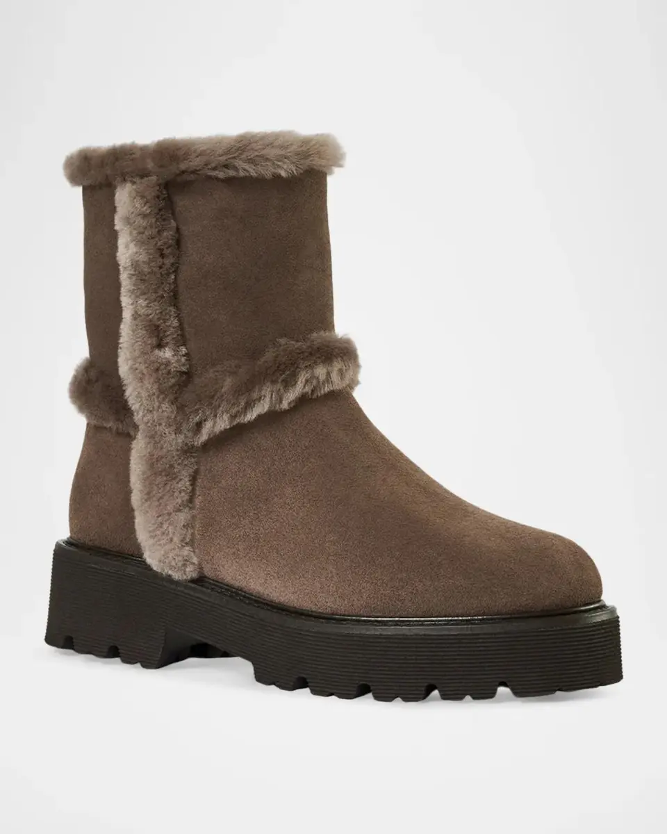 Aquatalia Ella Shearling-Trimmed Waterproof Suede Ankle Boots | Thumbnail 2 Aquatalia Ella Shearling-Trimmed Waterproof Suede Ankle Boots | Thumbnail 2