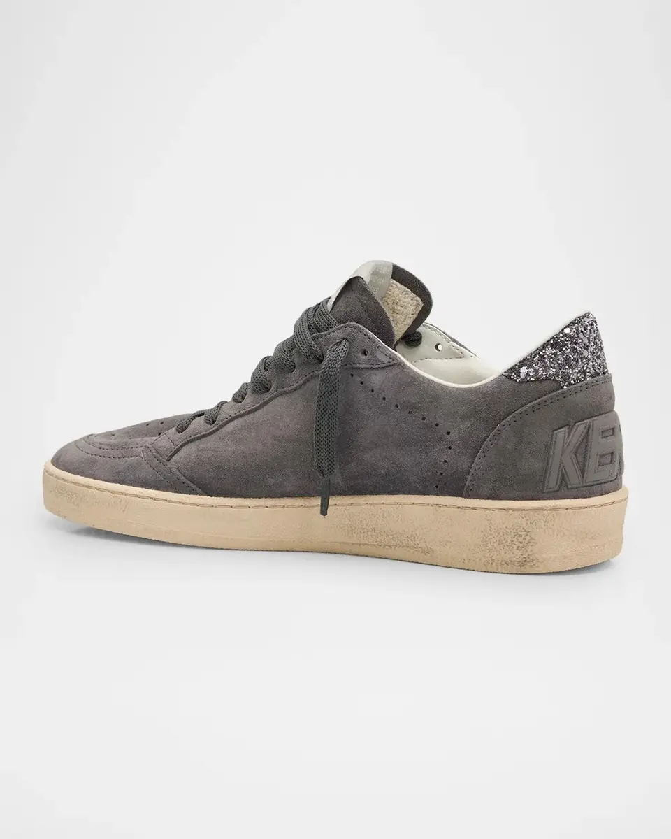 Golden Goose Ball Star Suede And Glitter Low-Top Sneakers | Thumbnail 4