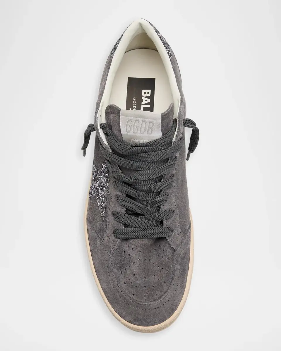 Golden Goose Ball Star Suede And Glitter Low-Top Sneakers | Thumbnail 5