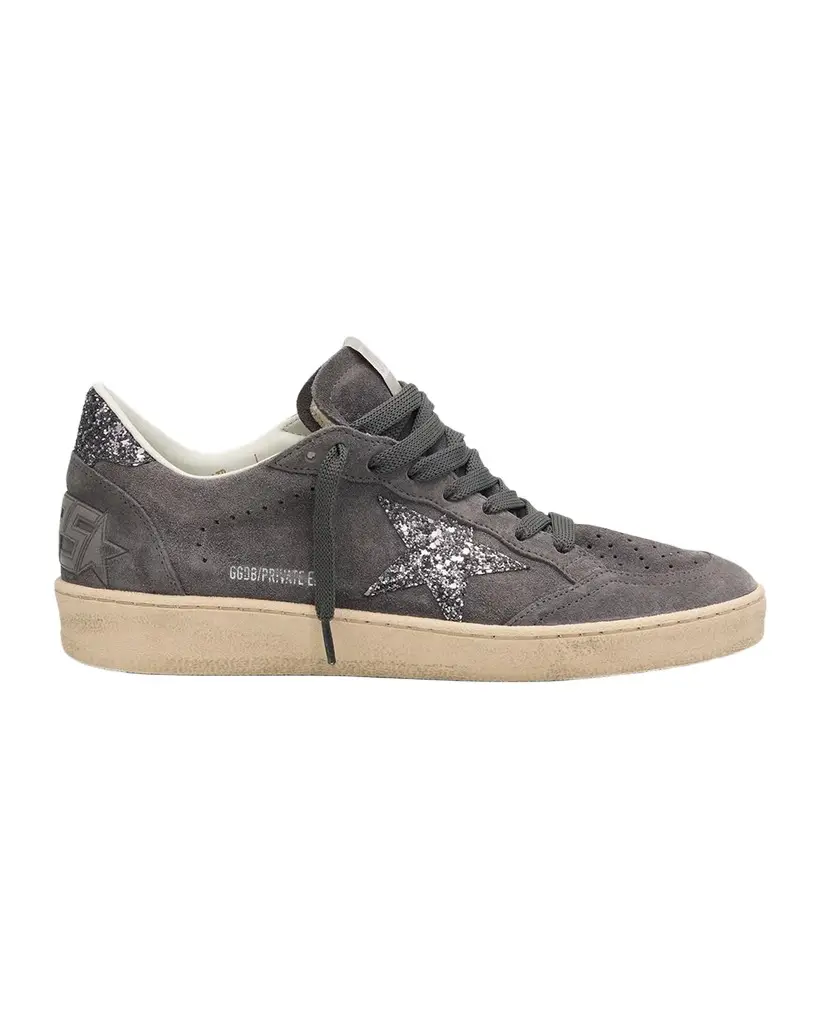Golden Goose Ball Star Suede And Glitter Low-Top Sneakers