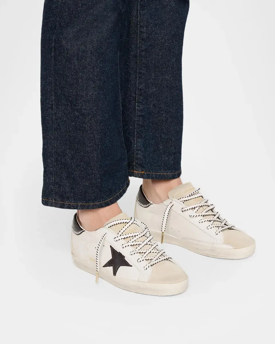 Golden Goose Super-Star Embroidered Mixed Leather Low-Top Sneakers | Thumbnail 2 Golden Goose Super-Star Embroidered Mixed Leather Low-Top Sneakers | Thumbnail 2