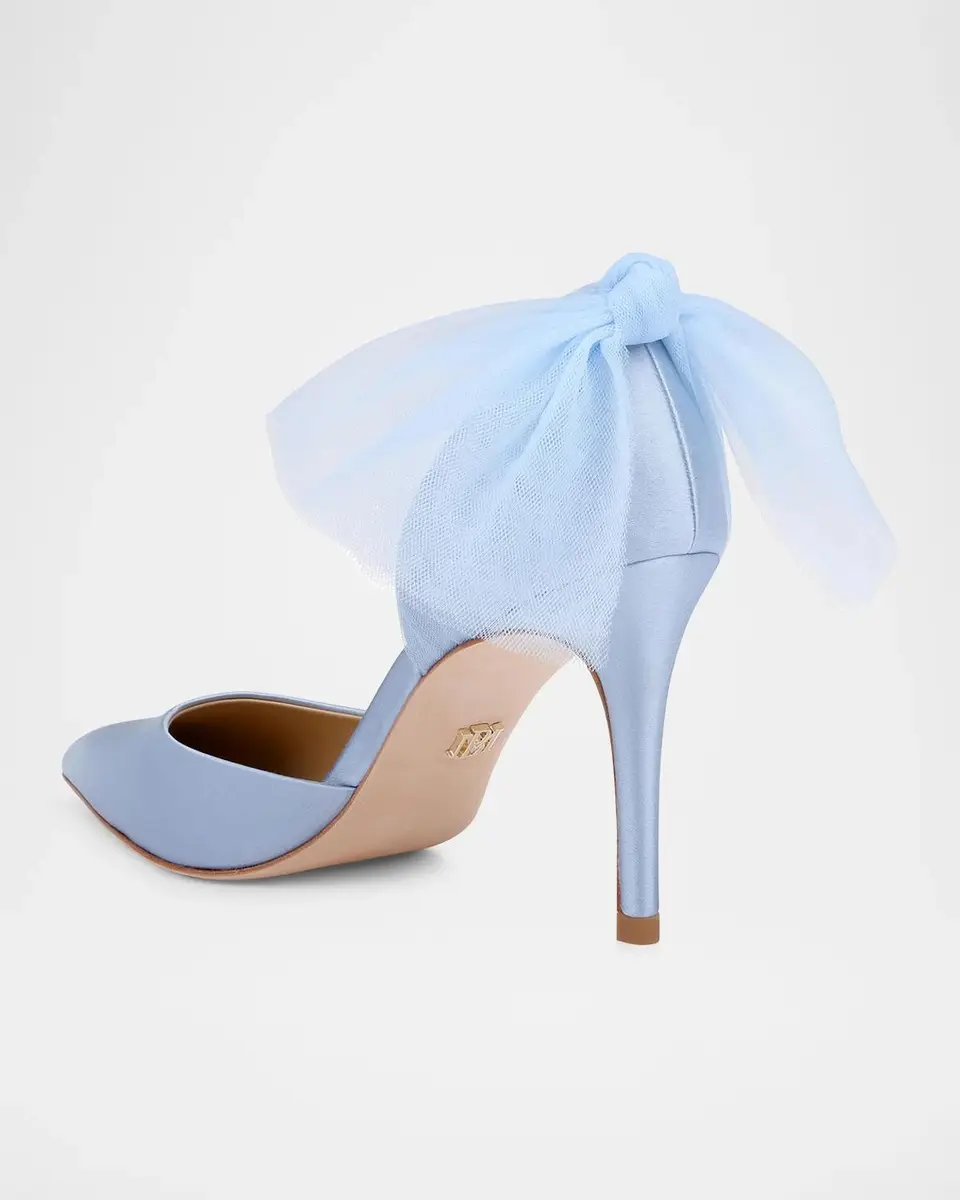 BADGLEY MISCHKA Rosalie 85MM Bow-Detail Satin D 'Orsay Pumps | Thumbnail 2 BADGLEY MISCHKA Rosalie 85MM Bow-Detail Satin D 'Orsay Pumps | Thumbnail 2