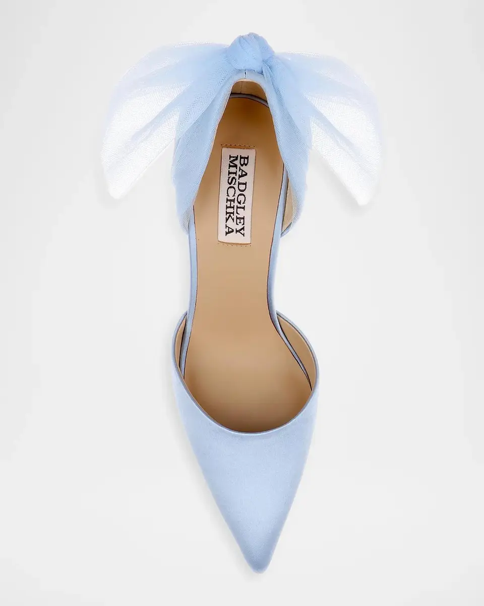 BADGLEY MISCHKA Rosalie 85MM Bow-Detail Satin D 'Orsay Pumps | Thumbnail 3 BADGLEY MISCHKA Rosalie 85MM Bow-Detail Satin D 'Orsay Pumps | Thumbnail 3