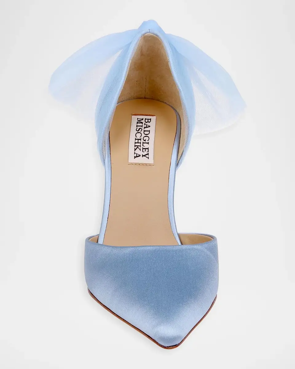 BADGLEY MISCHKA Rosalie 85MM Bow-Detail Satin D 'Orsay Pumps | Thumbnail 4 BADGLEY MISCHKA Rosalie 85MM Bow-Detail Satin D 'Orsay Pumps | Thumbnail 4