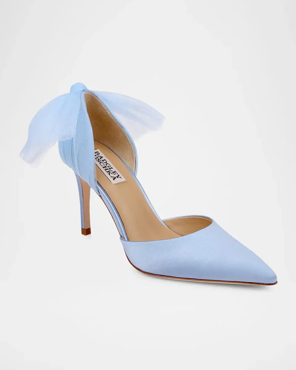 BADGLEY MISCHKA Rosalie 85MM Bow-Detail Satin D 'Orsay Pumps | Thumbnail 5 BADGLEY MISCHKA Rosalie 85MM Bow-Detail Satin D 'Orsay Pumps | Thumbnail 5