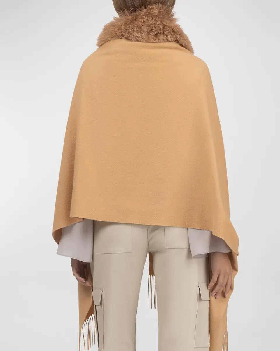 Gorski Cashmere & Lamb Shearling Stole | Thumbnail 3 Gorski Cashmere & Lamb Shearling Stole | Thumbnail 3