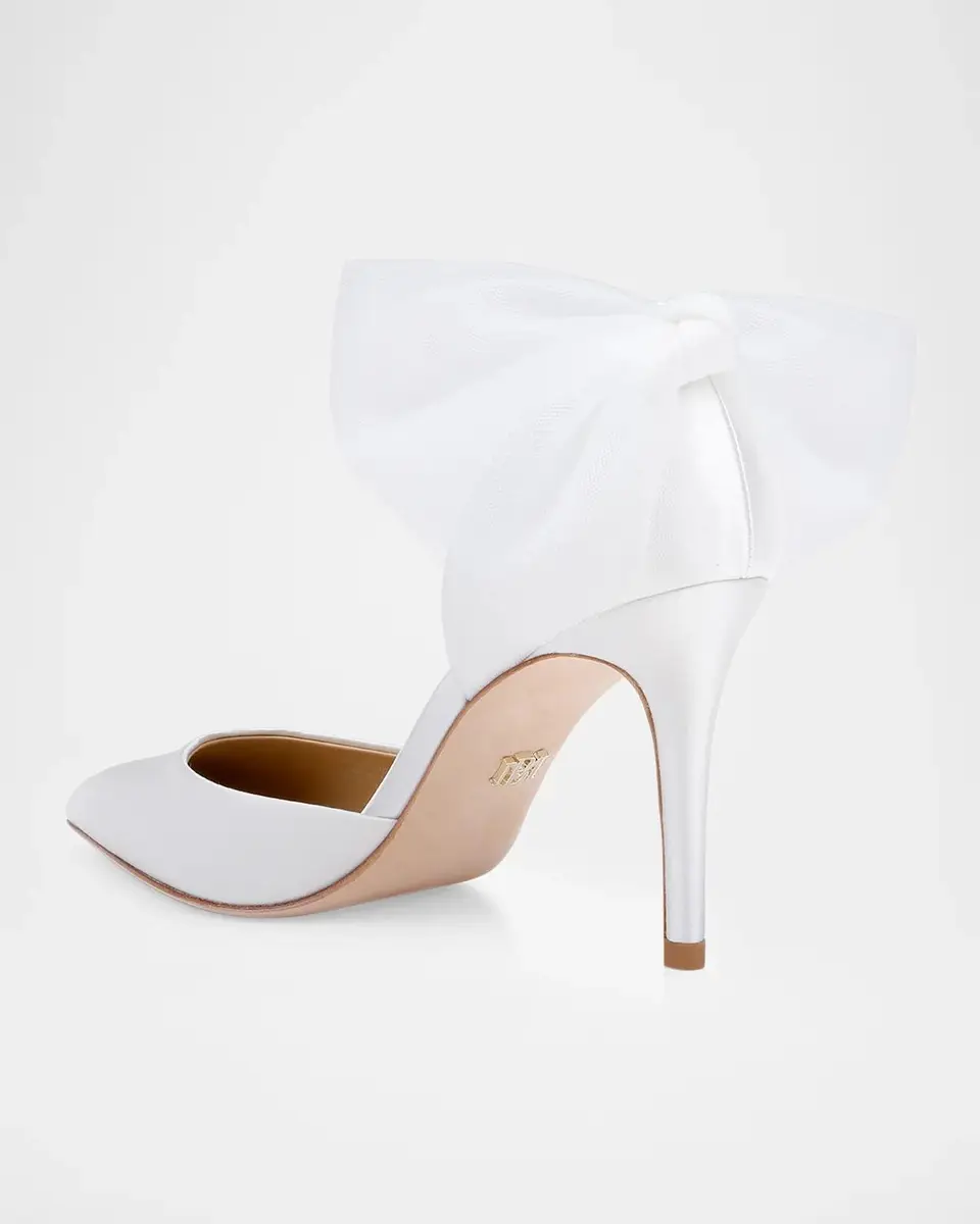 BADGLEY MISCHKA Rosalie 85MM Bow-Detail Satin D 'Orsay Pumps | Thumbnail 2 BADGLEY MISCHKA Rosalie 85MM Bow-Detail Satin D 'Orsay Pumps | Thumbnail 2