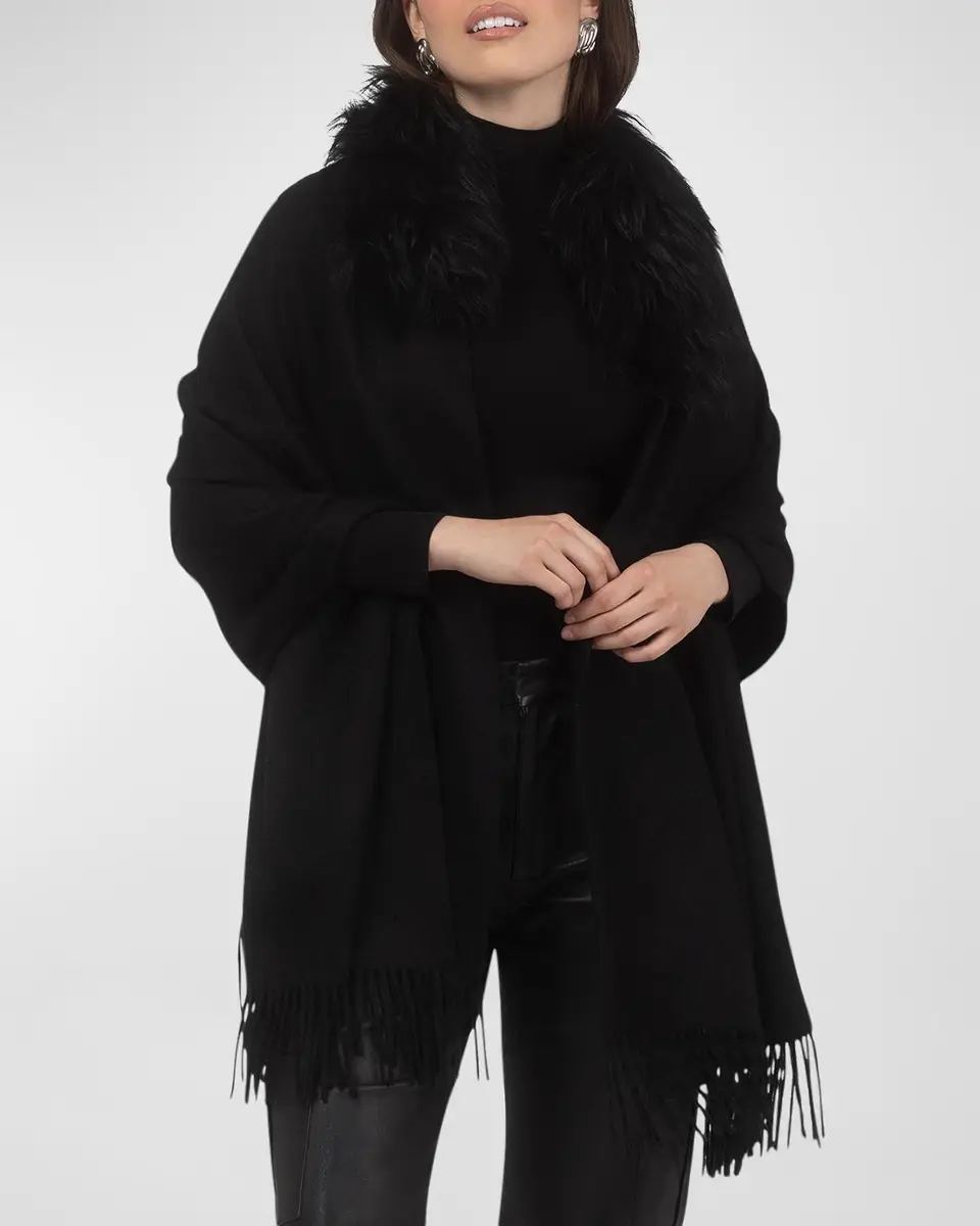 Gorski Cashmere & Lamb Shearling Stole | Thumbnail 4