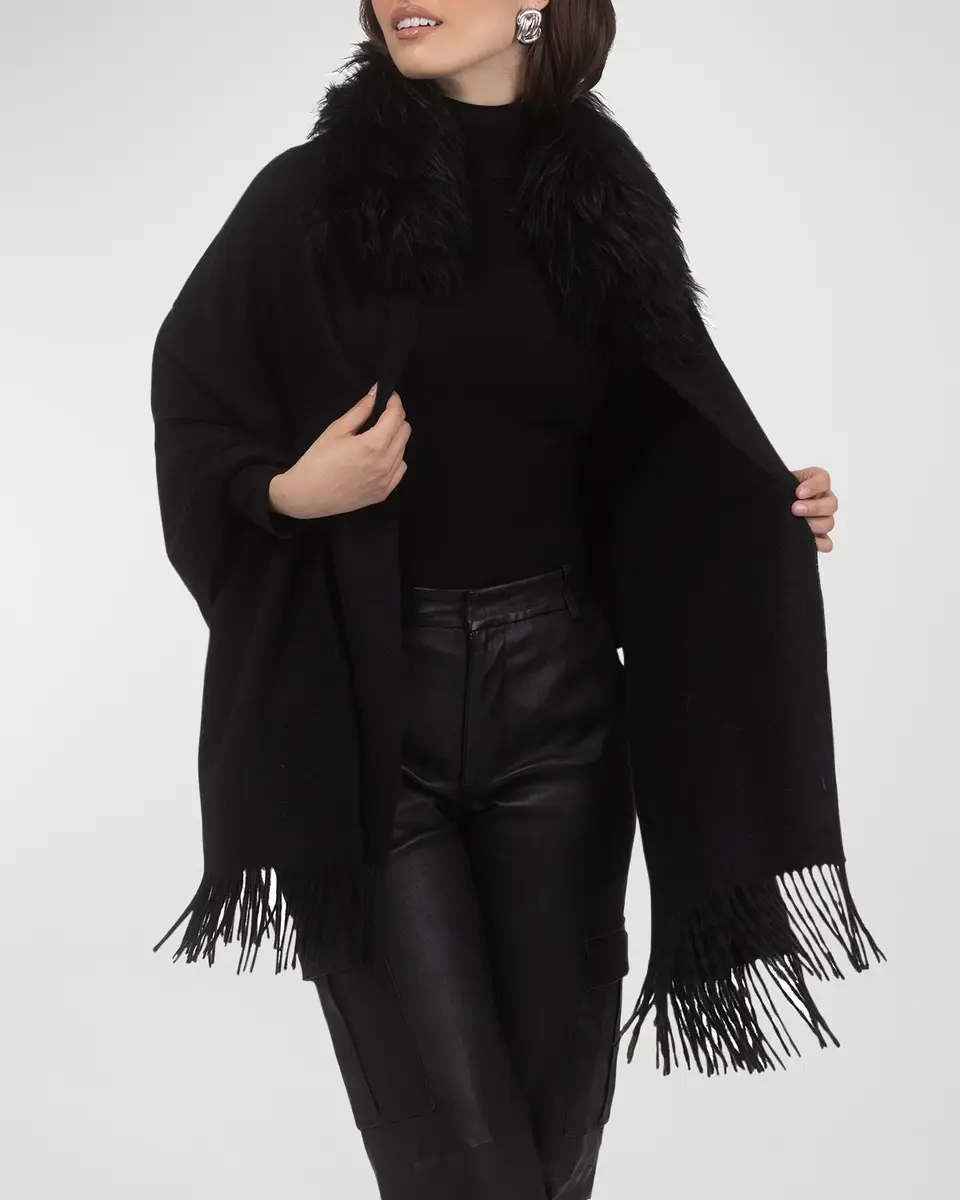 Gorski Cashmere & Lamb Shearling Stole | Thumbnail 6