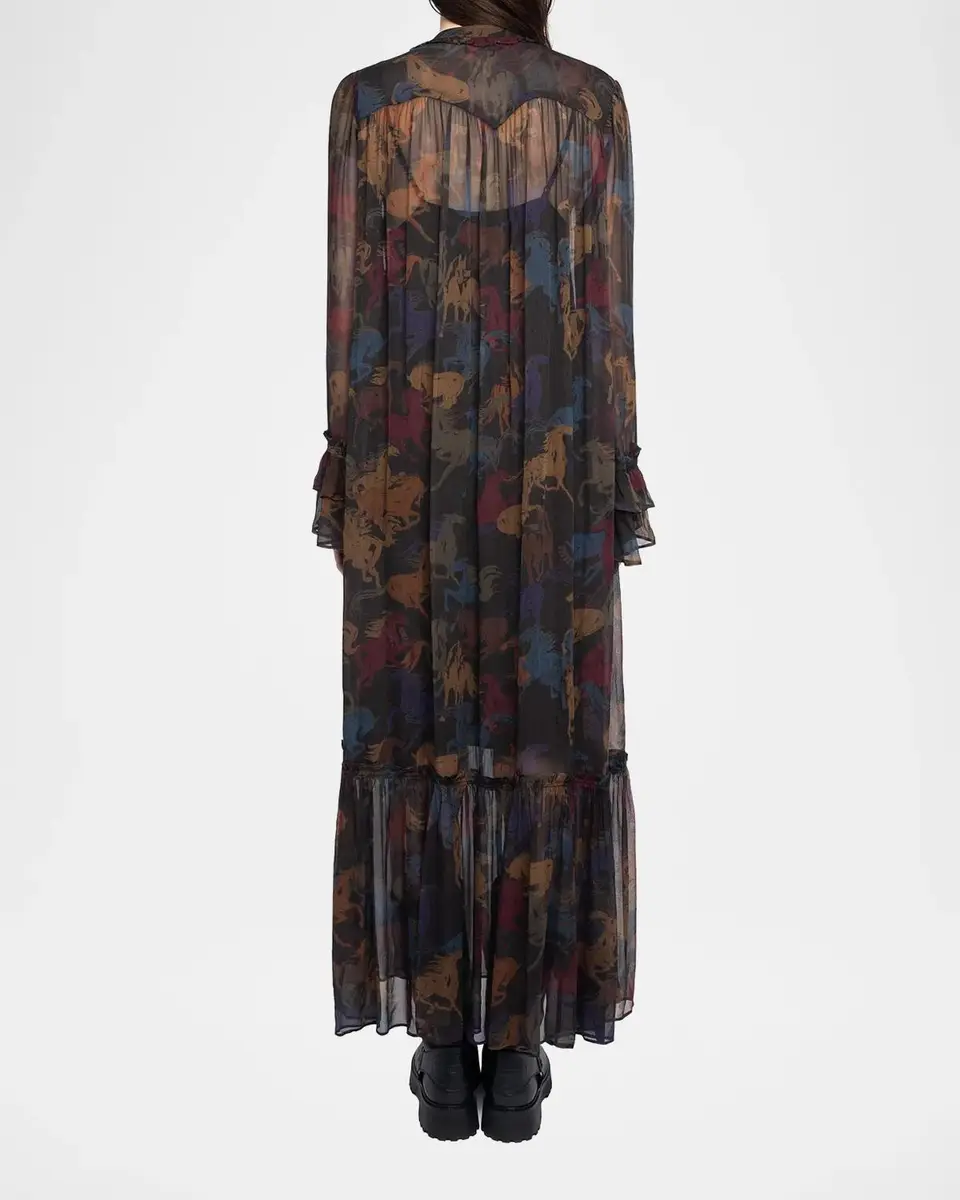 Zadig & Voltaire Ralicel Mousseline Horse-Print Maxi Dress | Thumbnail 3 Zadig & Voltaire Ralicel Mousseline Horse-Print Maxi Dress | Thumbnail 3