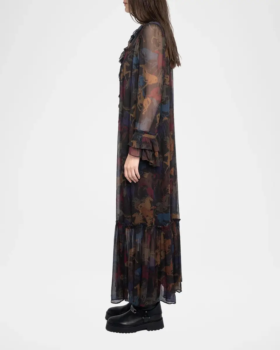 Zadig & Voltaire Ralicel Mousseline Horse-Print Maxi Dress | Thumbnail 4 Zadig & Voltaire Ralicel Mousseline Horse-Print Maxi Dress | Thumbnail 4