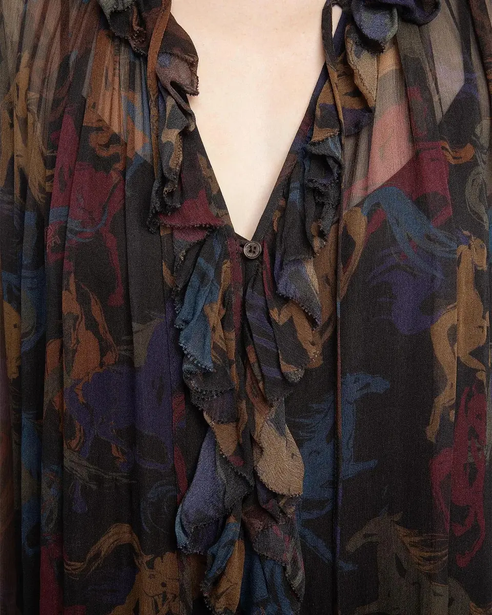 Zadig & Voltaire Ralicel Mousseline Horse-Print Maxi Dress | Thumbnail 5 Zadig & Voltaire Ralicel Mousseline Horse-Print Maxi Dress | Thumbnail 5