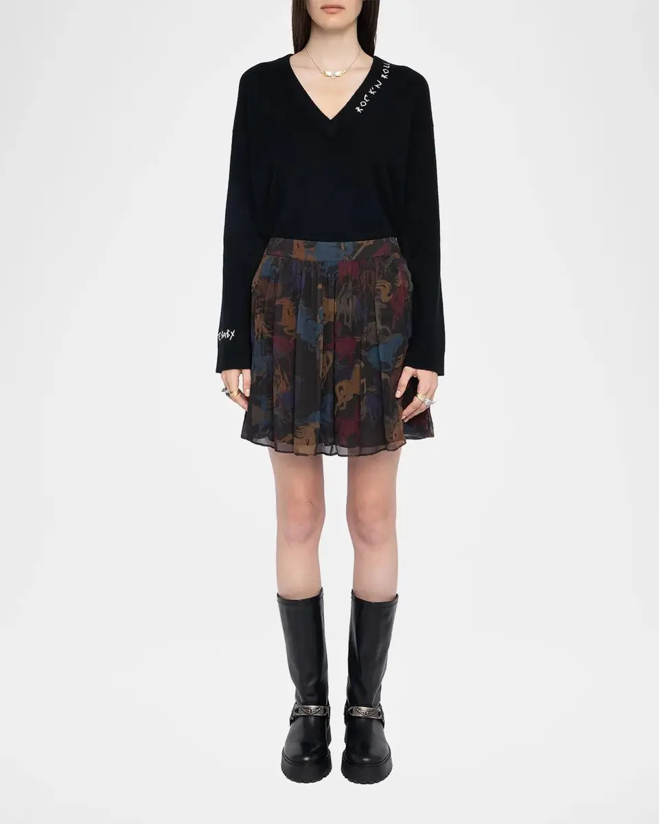 Zadig & Voltaire Jadys Mousseline Horse-Printed A-Line Miniskirt | Thumbnail 2 Zadig & Voltaire Jadys Mousseline Horse-Printed A-Line Miniskirt | Thumbnail 2