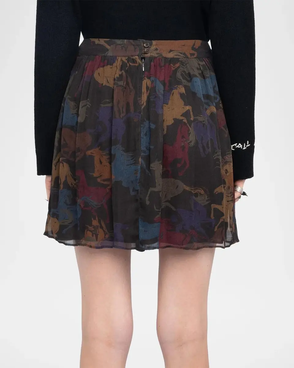 Zadig & Voltaire Jadys Mousseline Horse-Printed A-Line Miniskirt | Thumbnail 3 Zadig & Voltaire Jadys Mousseline Horse-Printed A-Line Miniskirt | Thumbnail 3
