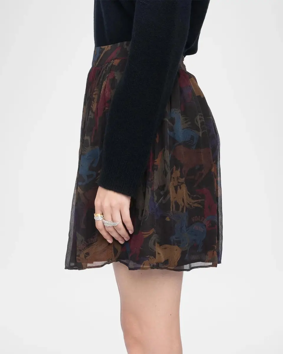 Zadig & Voltaire Jadys Mousseline Horse-Printed A-Line Miniskirt | Thumbnail 7 Zadig & Voltaire Jadys Mousseline Horse-Printed A-Line Miniskirt | Thumbnail 7