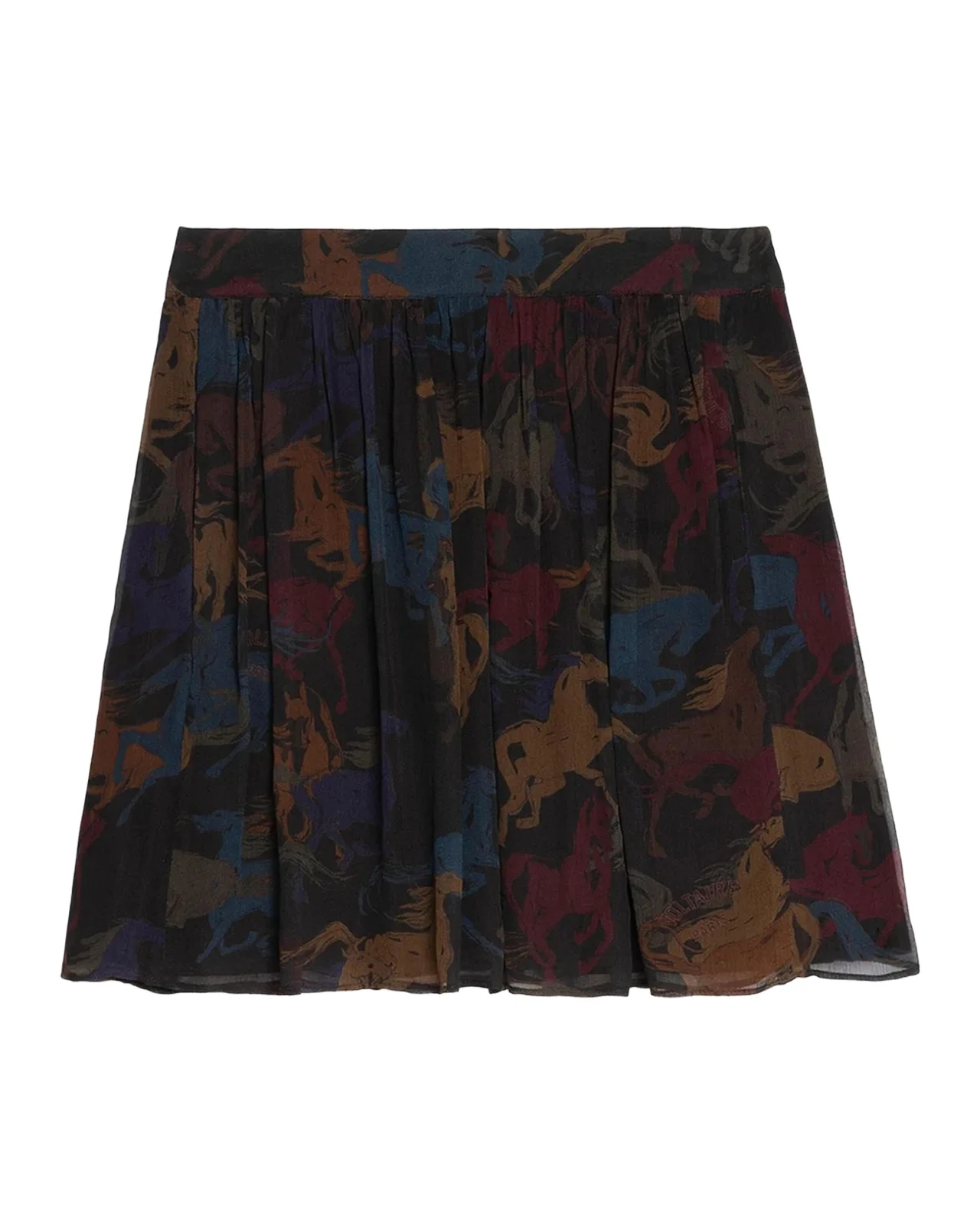 Jadys Mousseline Horse-Printed A-Line Miniskirt Jadys Mousseline Horse-Printed A-Line Miniskirt