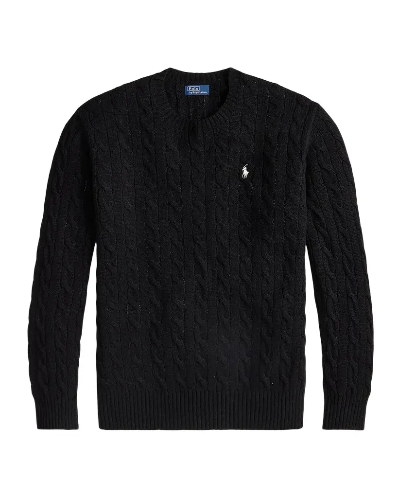 Cable-Knit Wool-Cashmere Crewneck Sweater