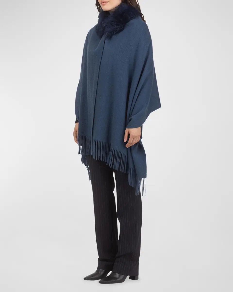 Gorski Cashmere & Lamb Shearling Stole | Thumbnail 2 Gorski Cashmere & Lamb Shearling Stole | Thumbnail 2