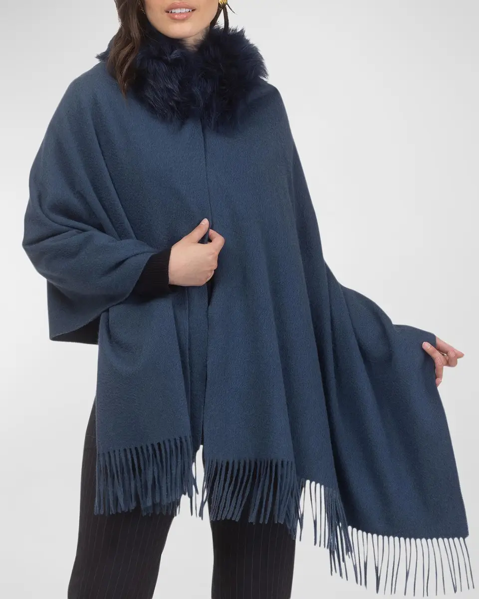 Gorski Cashmere & Lamb Shearling Stole | Thumbnail 6 Gorski Cashmere & Lamb Shearling Stole | Thumbnail 6
