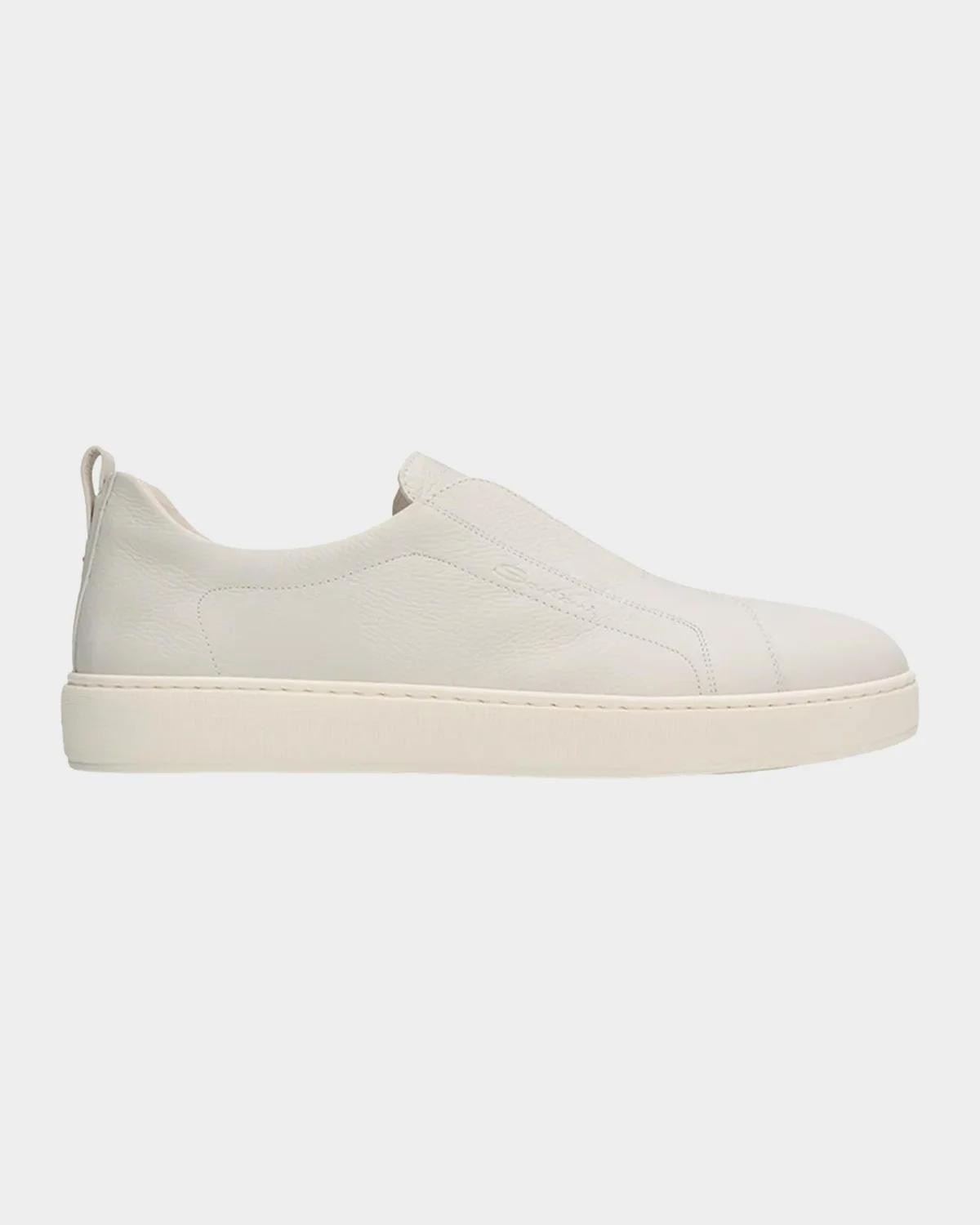 Santoni Men's Victory Deerskin Slip-On Sneakers