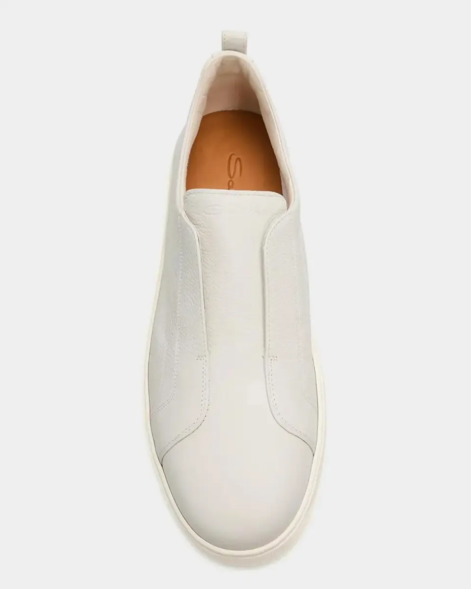 Santoni Men's Victory Deerskin Slip-On Sneakers | Thumbnail 6 Santoni Men's Victory Deerskin Slip-On Sneakers | Thumbnail 6