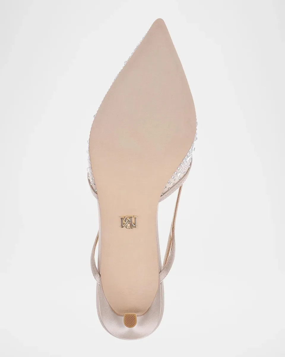 BADGLEY MISCHKA Reem 65MM Crystal-Embellished Mesh Pumps | Thumbnail 6