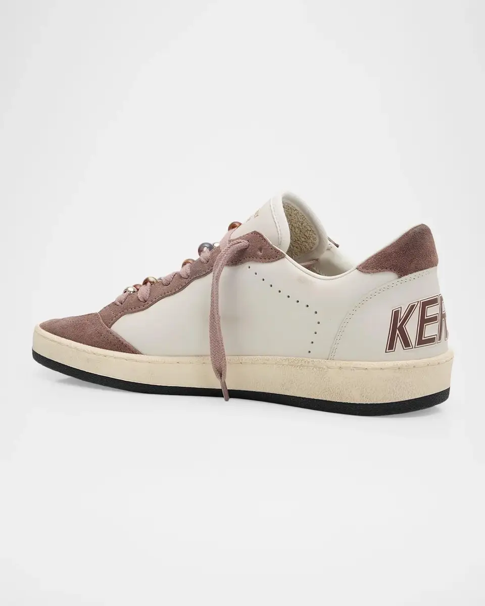 Golden Goose Ball Star Mixed Leather Glitter Low-Top Sneakers | Thumbnail 4 Golden Goose Ball Star Mixed Leather Glitter Low-Top Sneakers | Thumbnail 4