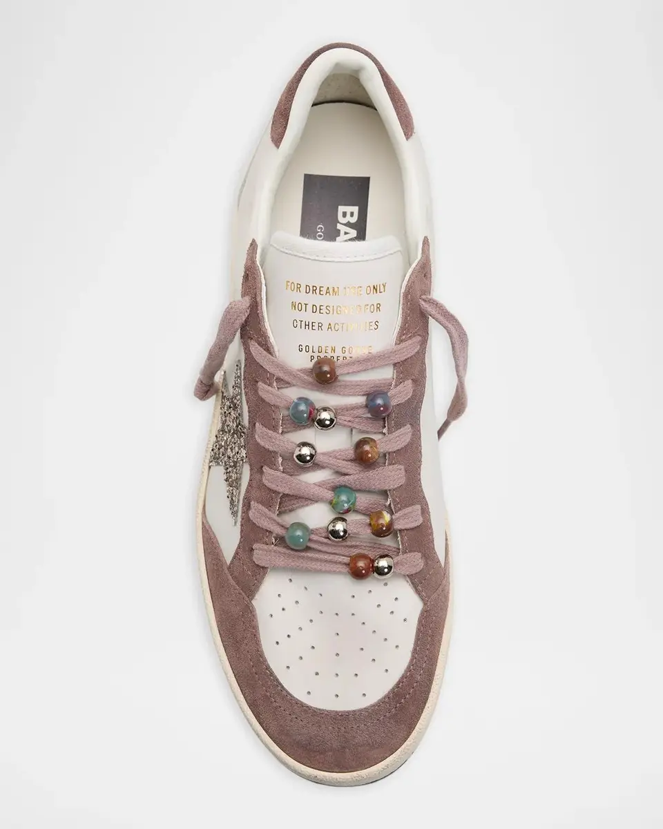 Golden Goose Ball Star Mixed Leather Glitter Low-Top Sneakers | Thumbnail 6 Golden Goose Ball Star Mixed Leather Glitter Low-Top Sneakers | Thumbnail 6