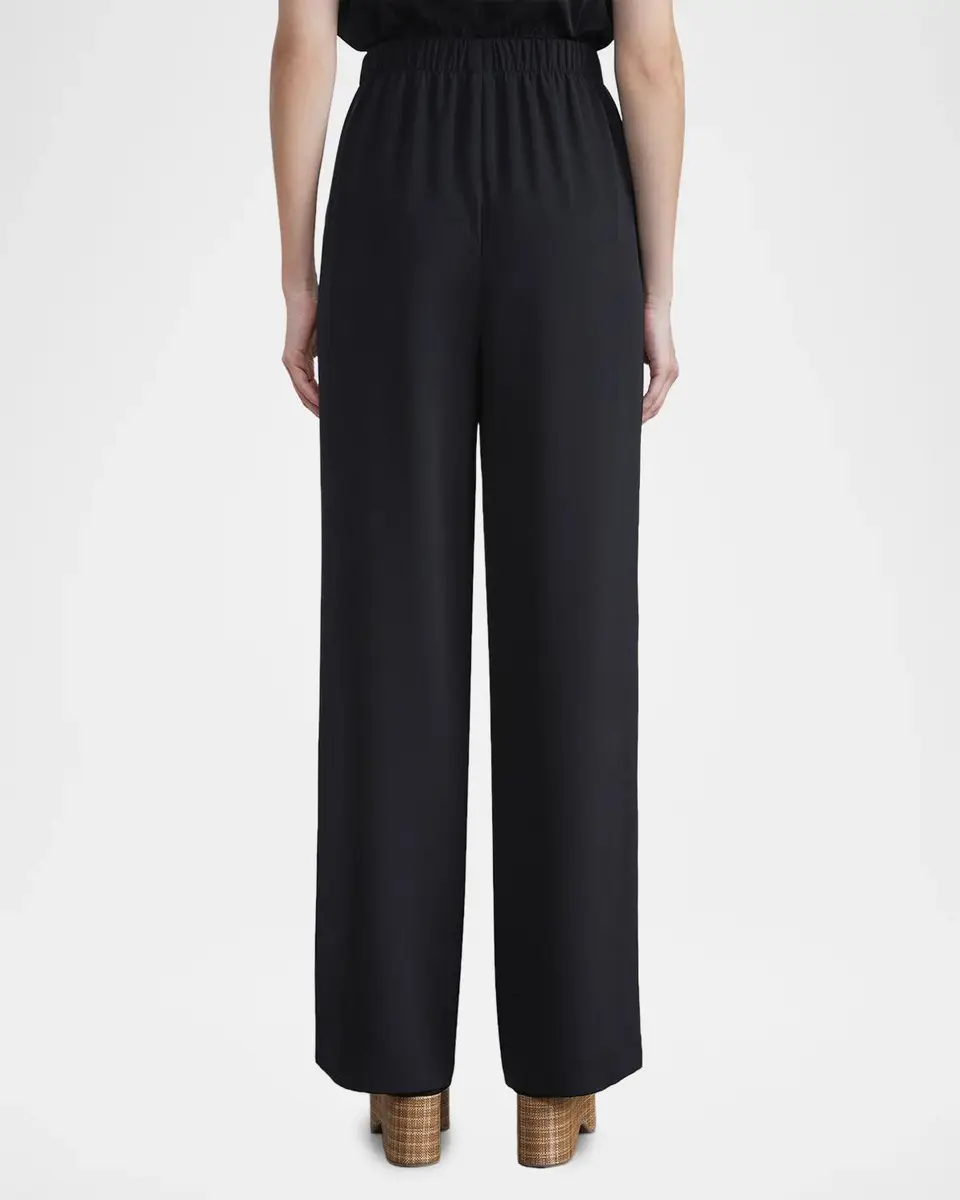 Lafayette 148 New York Organic Silk Crepe Straight-Leg Pull-On Pants | Thumbnail 3 Lafayette 148 New York Organic Silk Crepe Straight-Leg Pull-On Pants | Thumbnail 3