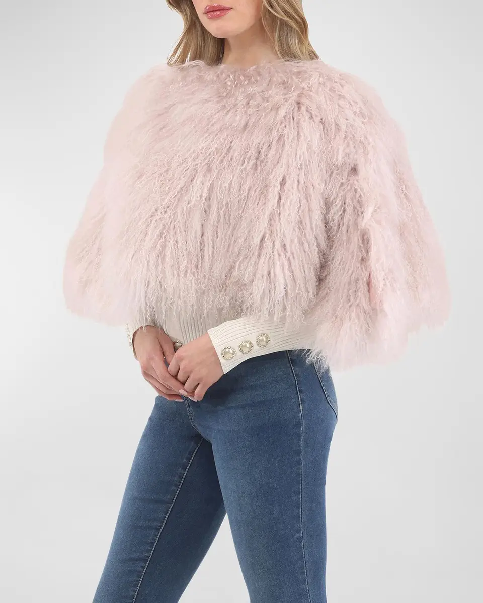 Gorski Select Mongolian Lamb Shearling Shawl | Thumbnail 4
