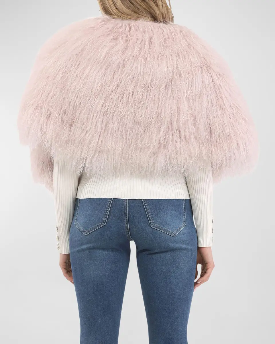 Gorski Select Mongolian Lamb Shearling Shawl | Thumbnail 5