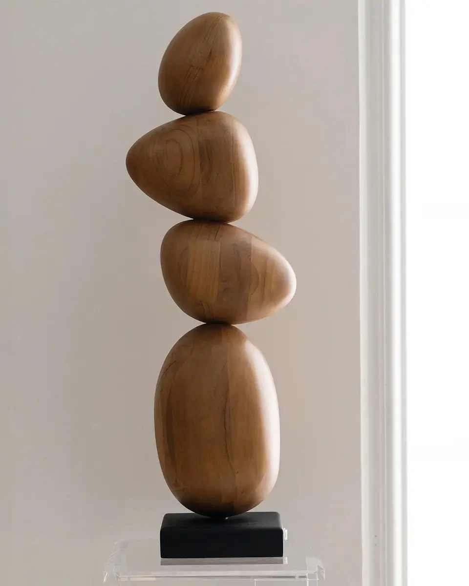Interlude Home Sienna Teak Wood & Metal Statue | Thumbnail 6