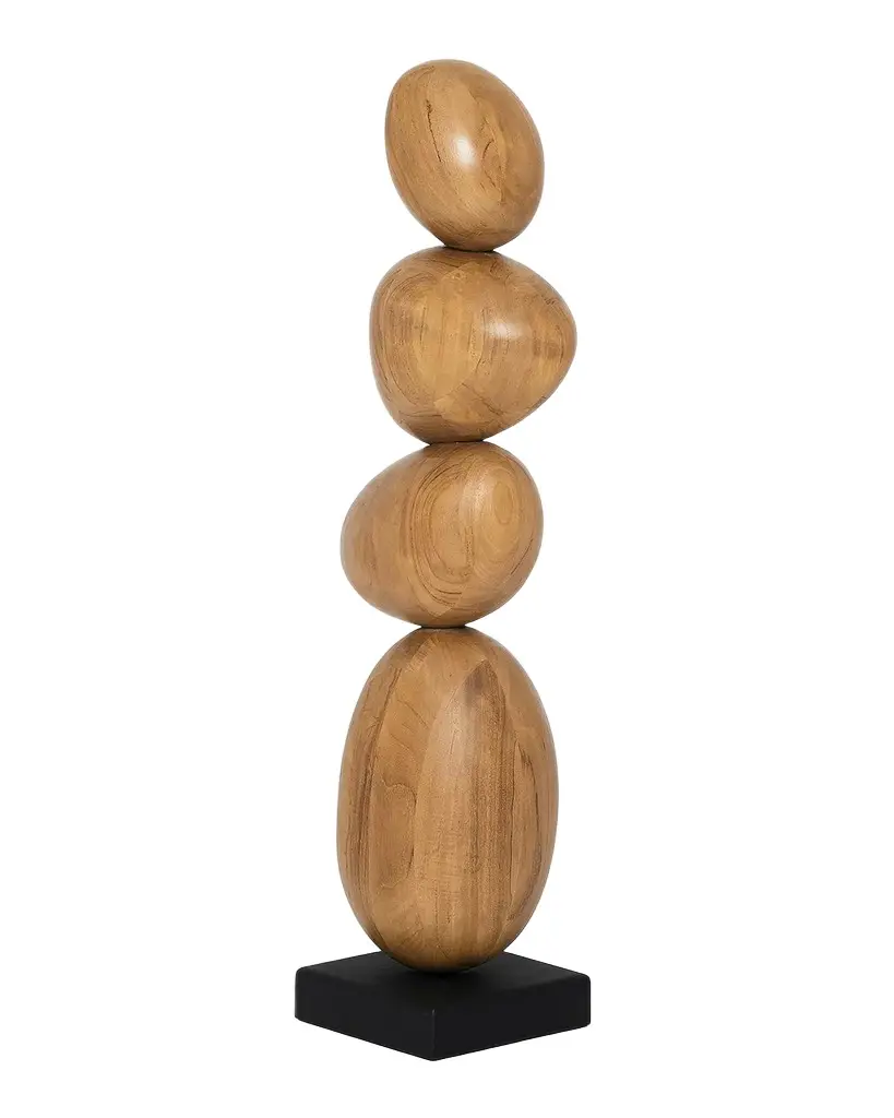Sienna Teak Wood & Metal Statue