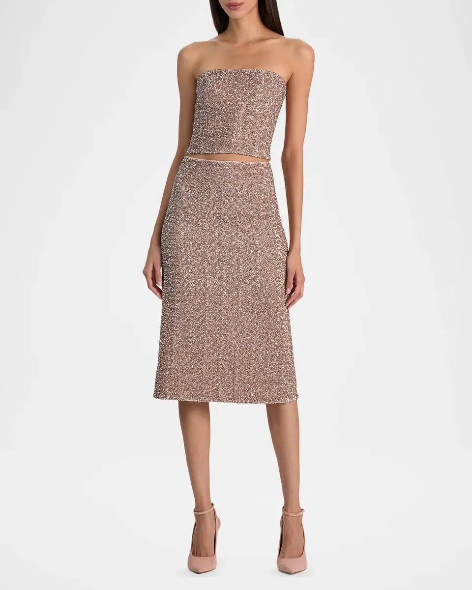 Alice + Olivia Fifi Sequined Midi Skirt | Thumbnail 2