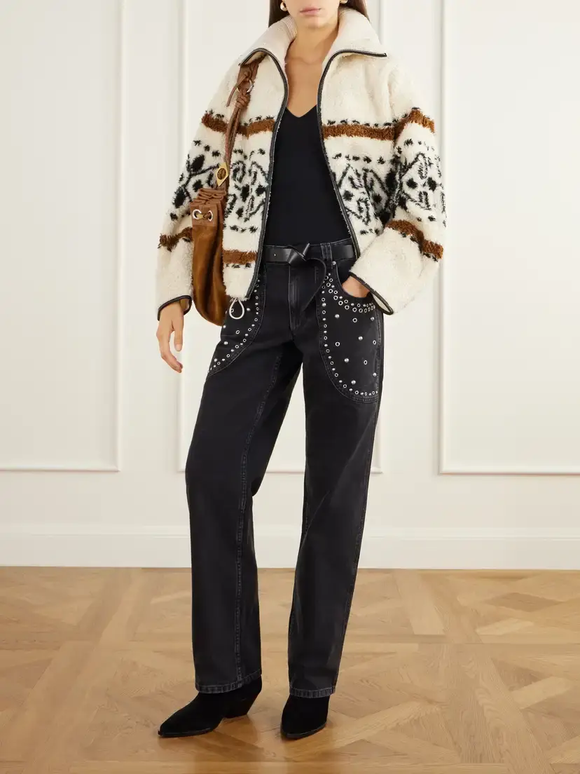 Marant Étoile Silka Studded Mid-rise Straight-leg Jeans | Thumbnail 2