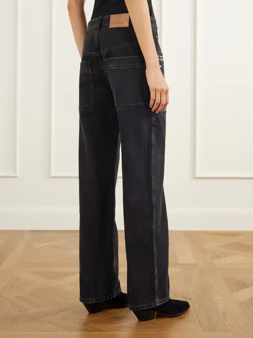 Marant Étoile Silka Studded Mid-rise Straight-leg Jeans | Thumbnail 4