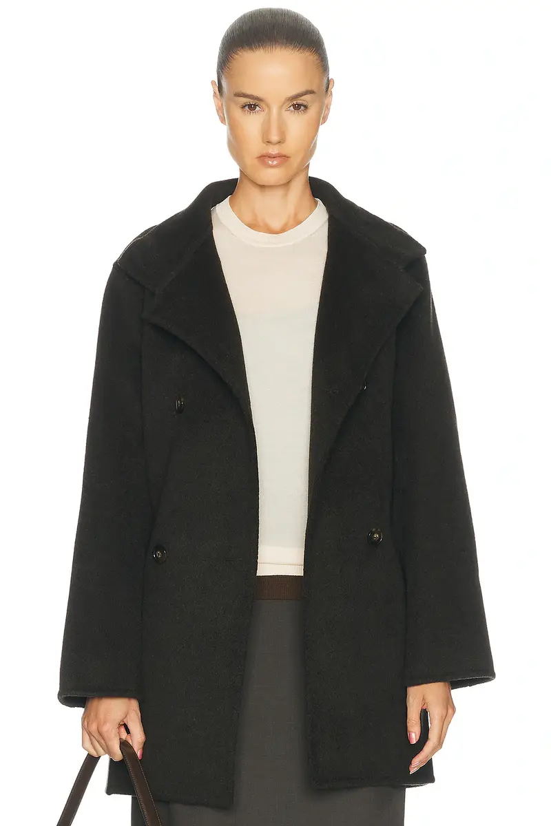 Loulou de Saison Olmo High-neck Double Breasted Coat | Thumbnail 2 Loulou de Saison Olmo High-neck Double Breasted Coat | Thumbnail 2