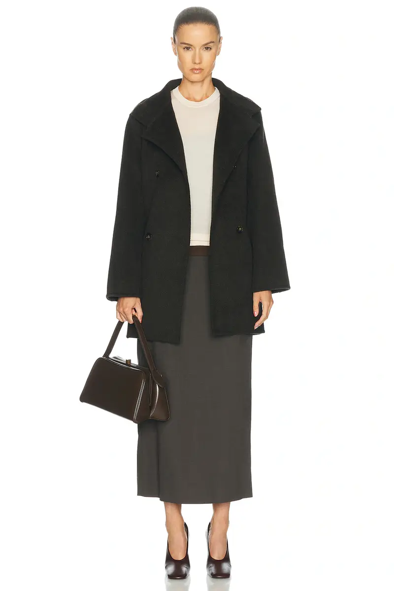 Loulou de Saison Olmo High-neck Double Breasted Coat | Thumbnail 5 Loulou de Saison Olmo High-neck Double Breasted Coat | Thumbnail 5
