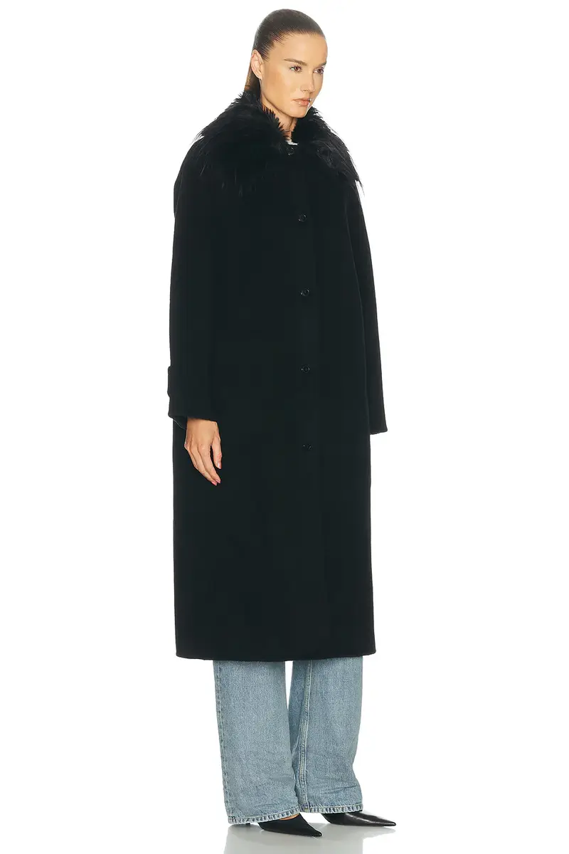 Loulou de Saison Yrsa Coat With Removable Faux Fur | Thumbnail 2 Loulou de Saison Yrsa Coat With Removable Faux Fur | Thumbnail 2