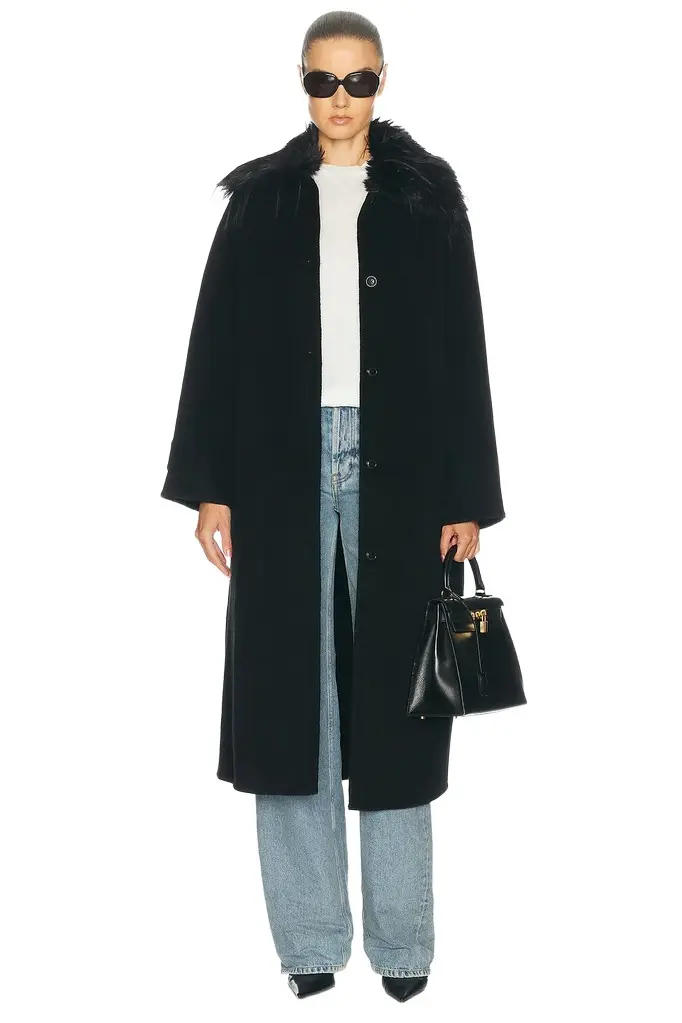 Loulou de Saison Yrsa Coat With Removable Faux Fur