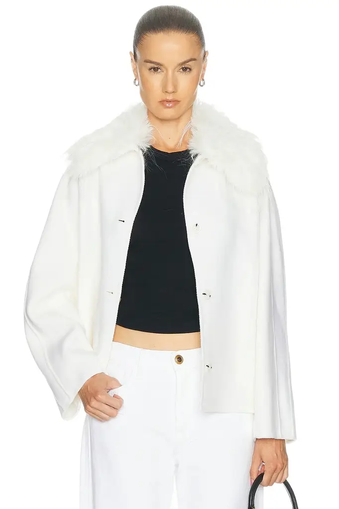 Loulou de Saison Rafe Jacket With Removable Faux Fur Collar