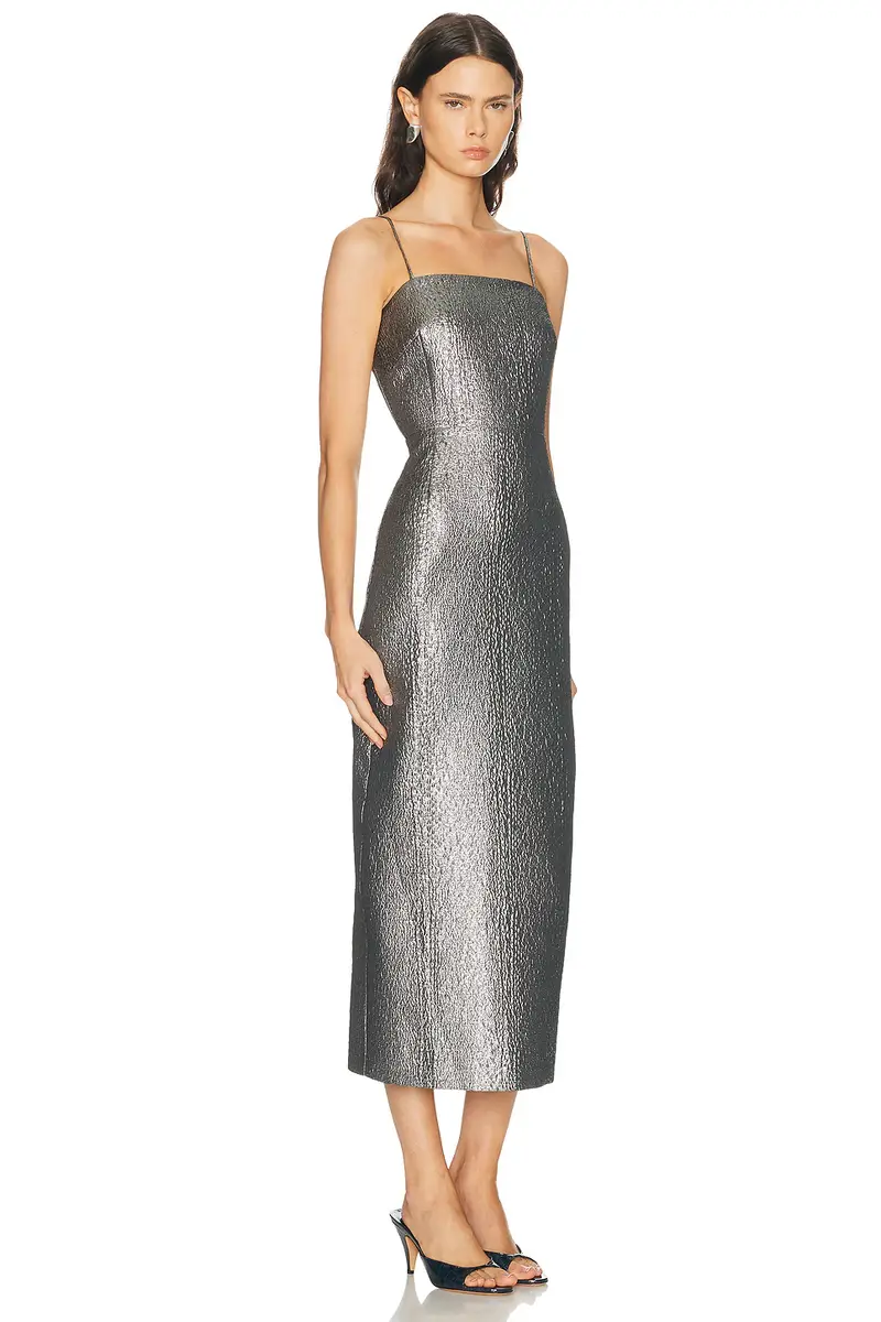 SIMONMILLER Verdelle Metallic Midi Dress | Thumbnail 2