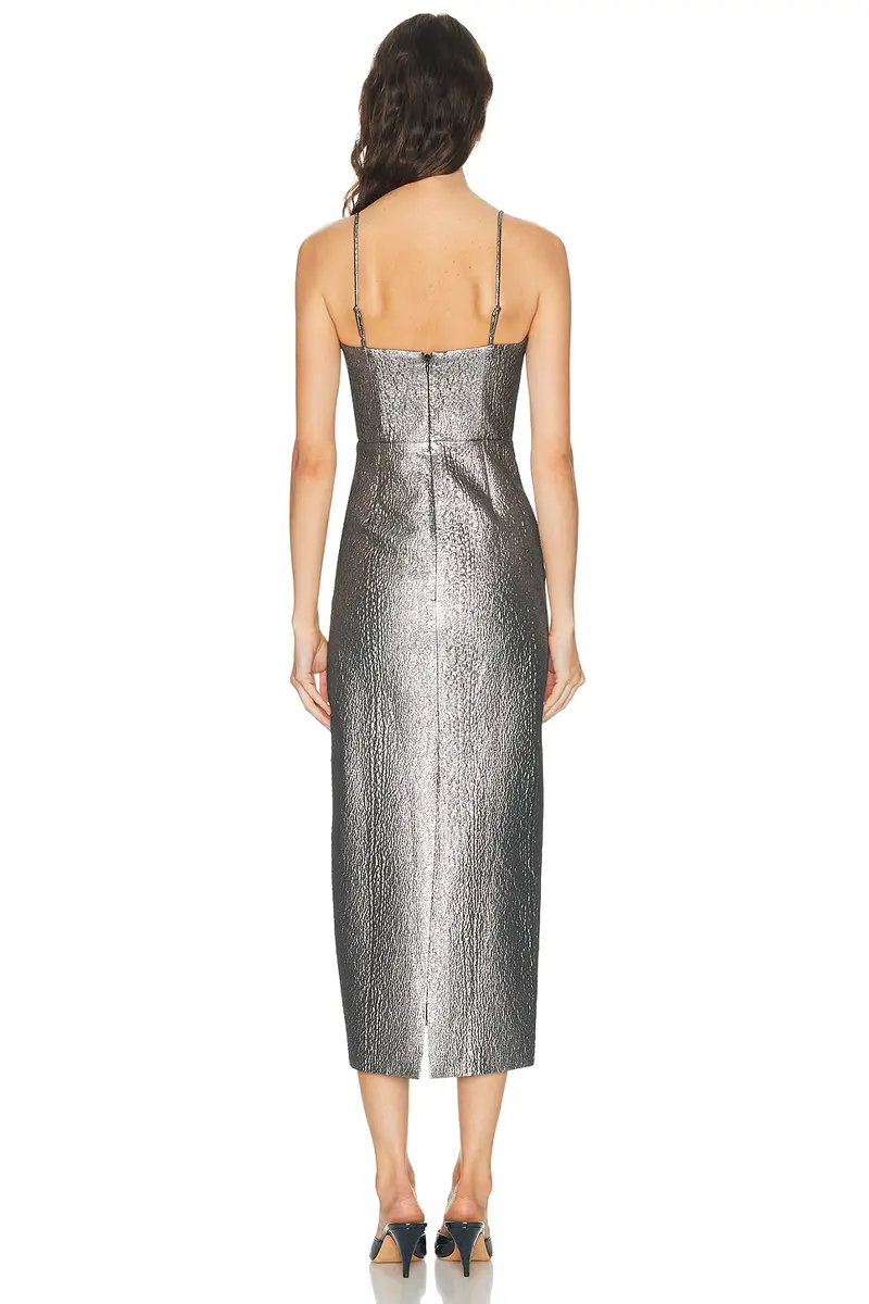 SIMONMILLER Verdelle Metallic Midi Dress | Thumbnail 3
