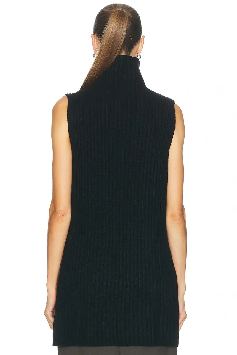 Loulou de Saison Becca High Neck Sweater Vest With Side Slits | Thumbnail 3 Loulou de Saison Becca High Neck Sweater Vest With Side Slits | Thumbnail 3