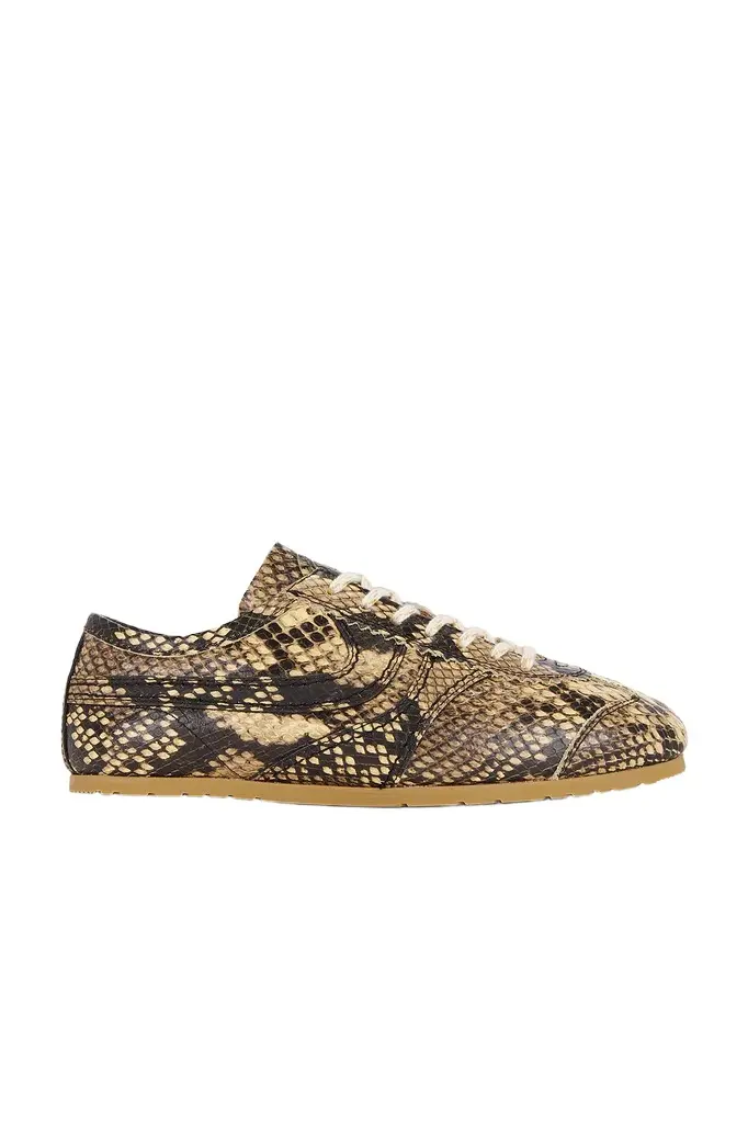 Dries Van Noten Beige Snake Calf Print Sneaker