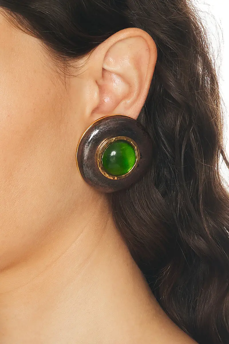 Saint Laurent Disc & Cabochons Earrings | Thumbnail 2 Saint Laurent Disc & Cabochons Earrings | Thumbnail 2